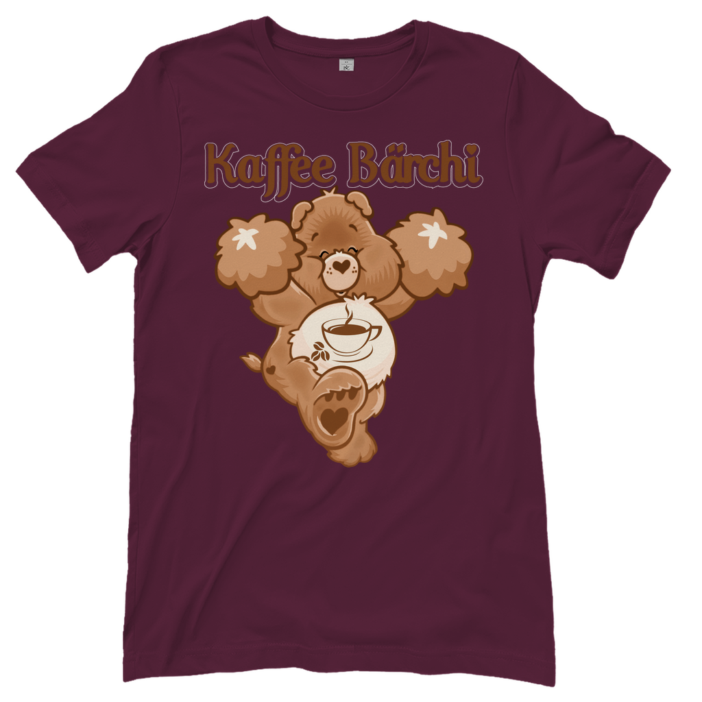 Burgundy Damenshirt mit Kaffee Bärchi Design