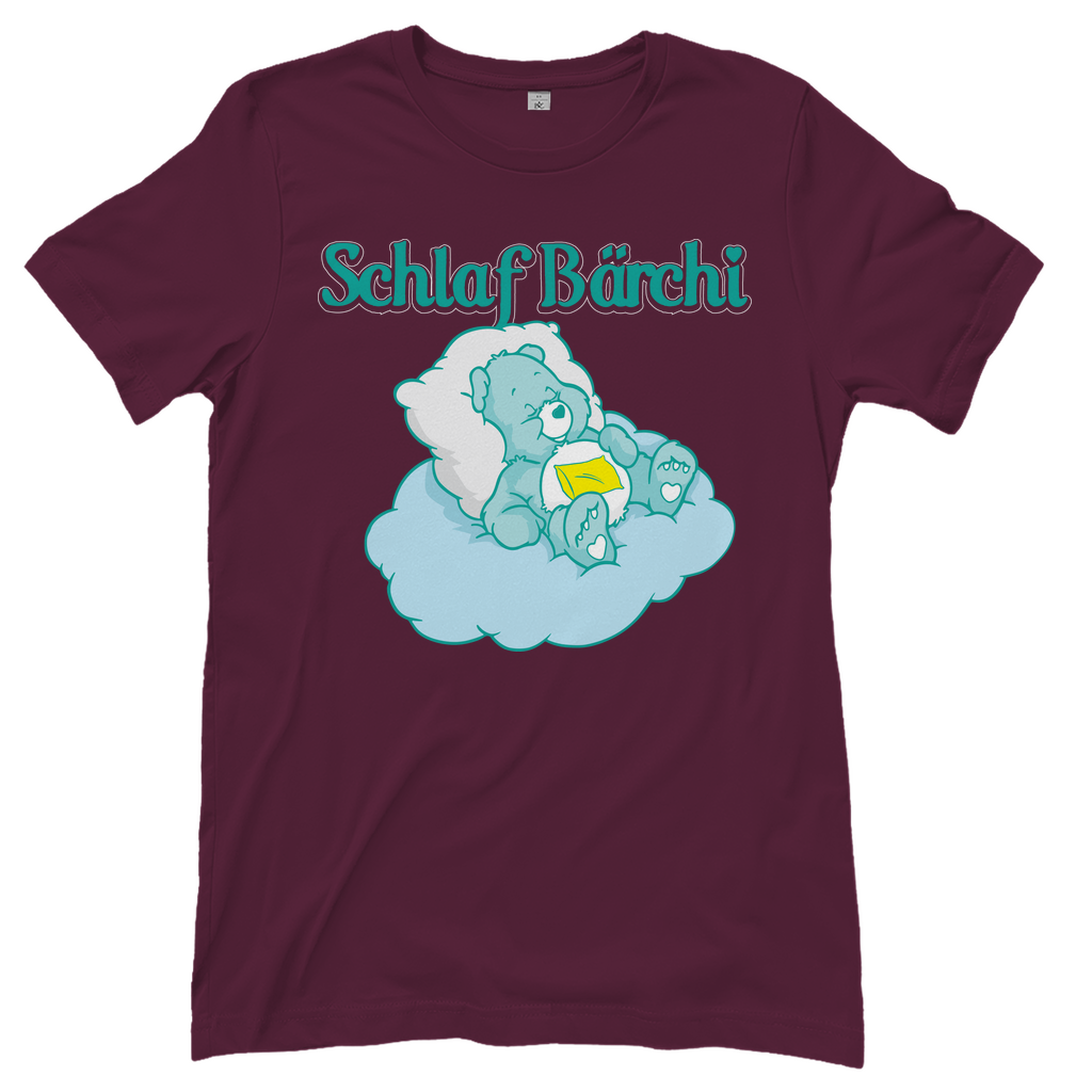Burgundy Damenshirt mit Schlaf Bärchi Design