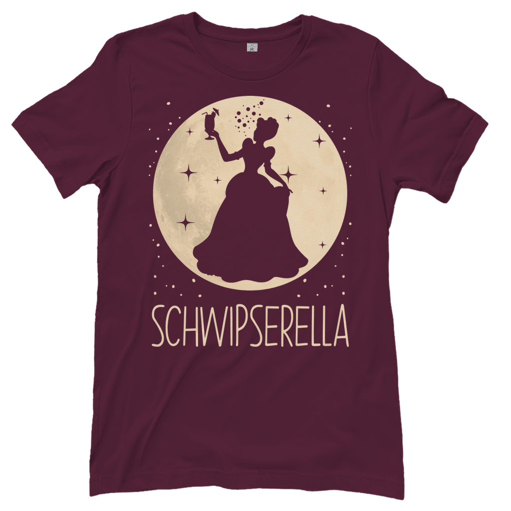 Burgundy Damenshirt mit Schwipserella Prinzessin Design