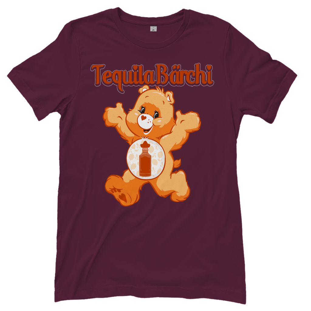 Burgundy Damenshirt mit Tequila Bärchi Glücksbärchi Design