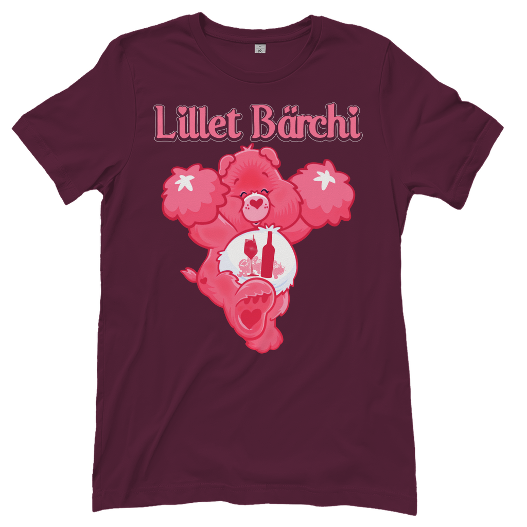 Burgundy Lillet Bärchi Glücksbärchi Damenshirt mit Lillet Flasche und Glas