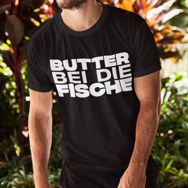 Butter bei die Fische Shirt Männer – Lustiger Angler Spruch Geschenk Norddeutsch