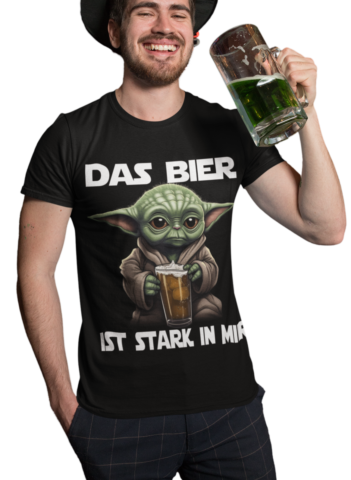 Das Bier ist stark in mir Baby Yoda Grogu - Herren Premium Bio T-Shirt