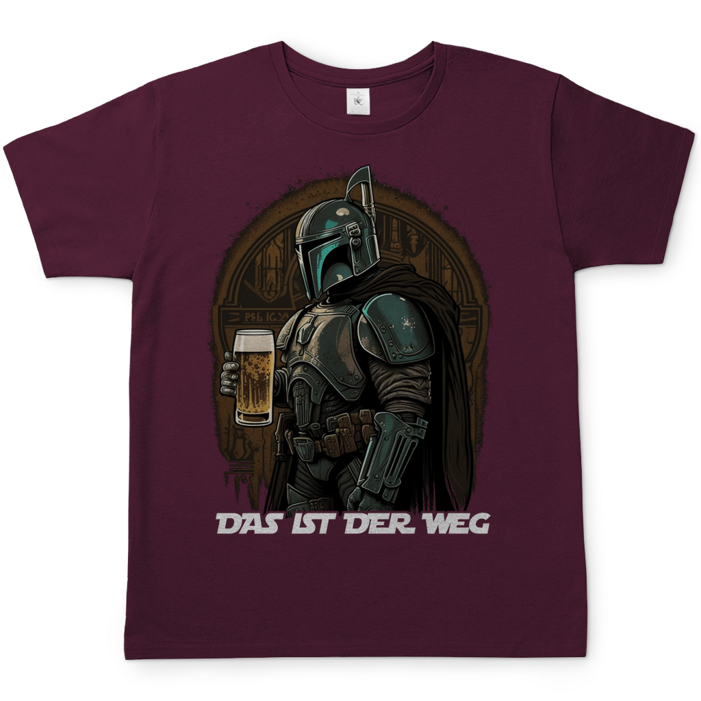 Das ist der Weg Mandalorian Herren Shirt mit Bierglas in Burgundy