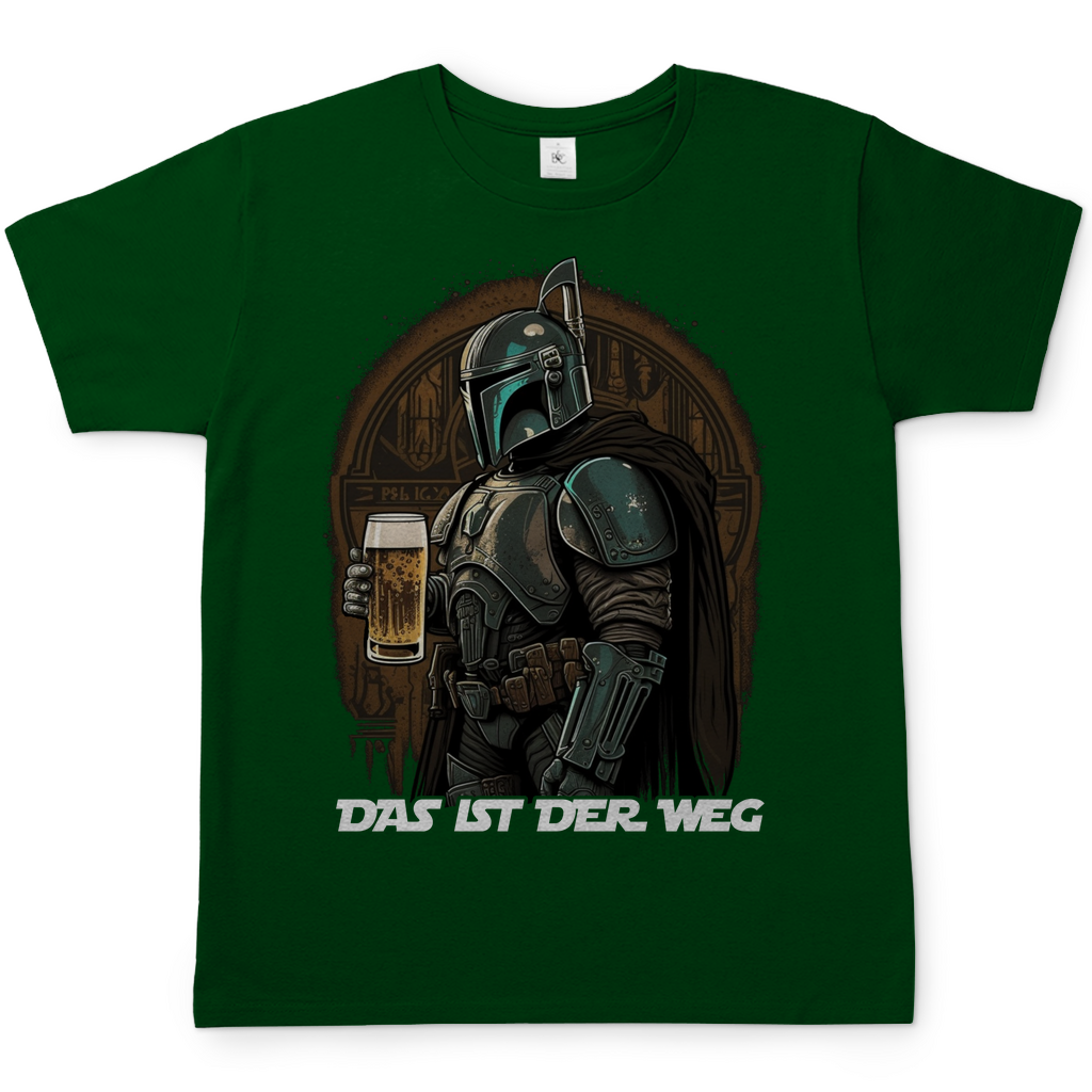 Das ist der Weg Mandalorian Herren Shirt mit Bierglas in Dunkelgrün