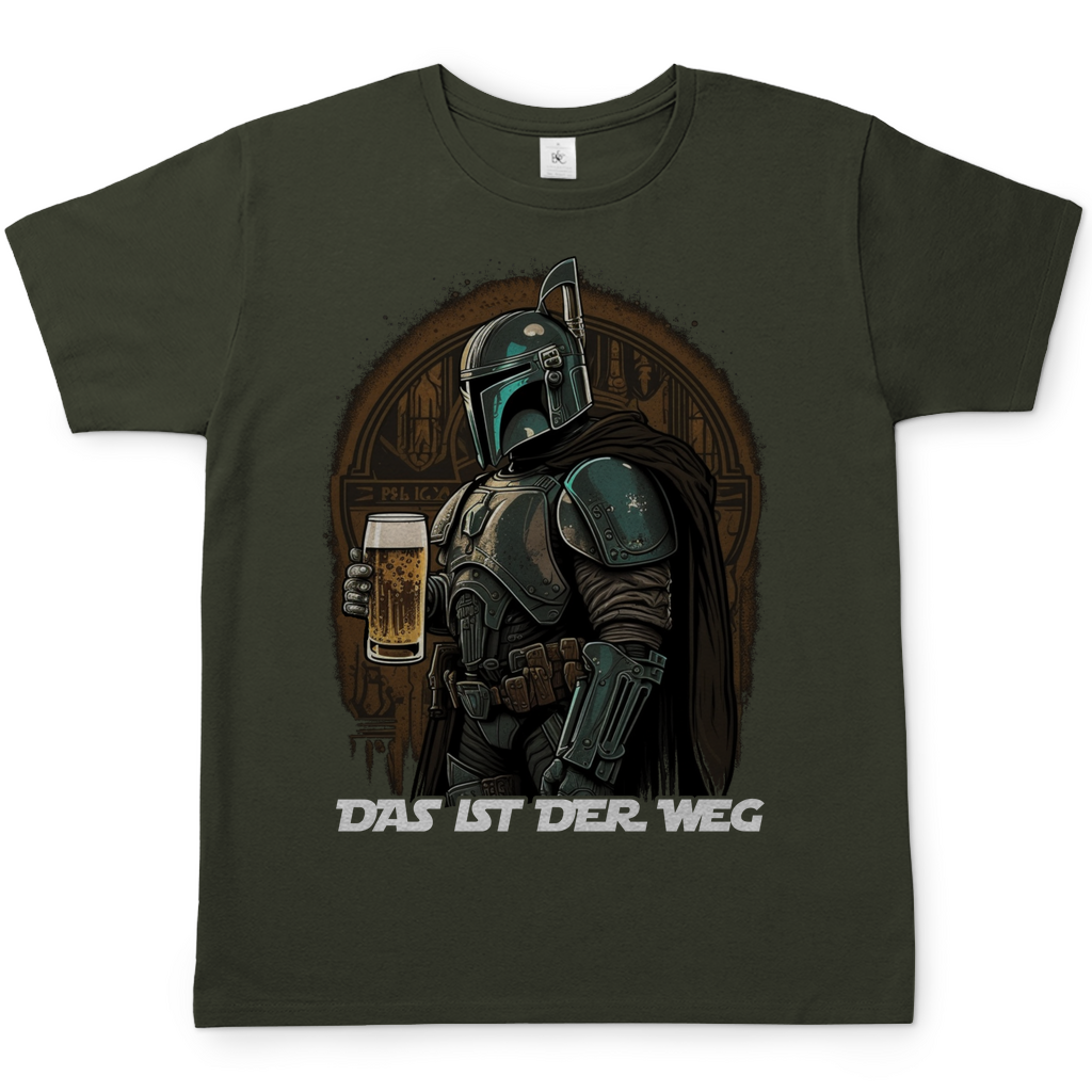 Das ist der Weg Mandalorian Herren Shirt mit Bierglas in Khaki