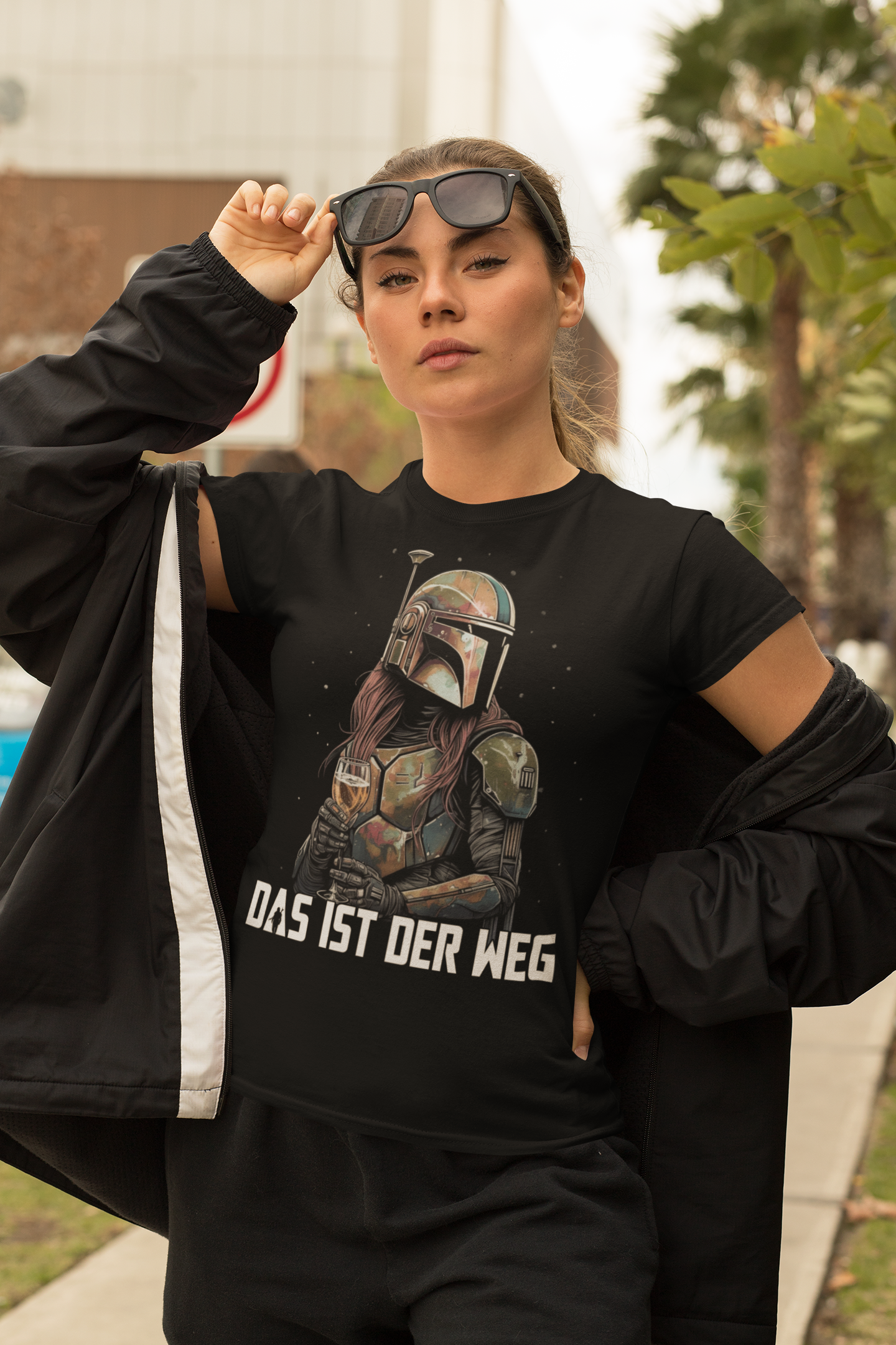 Das ist der Weg Wein Mandalorianerin - Damen Premium Bio T-Shirt