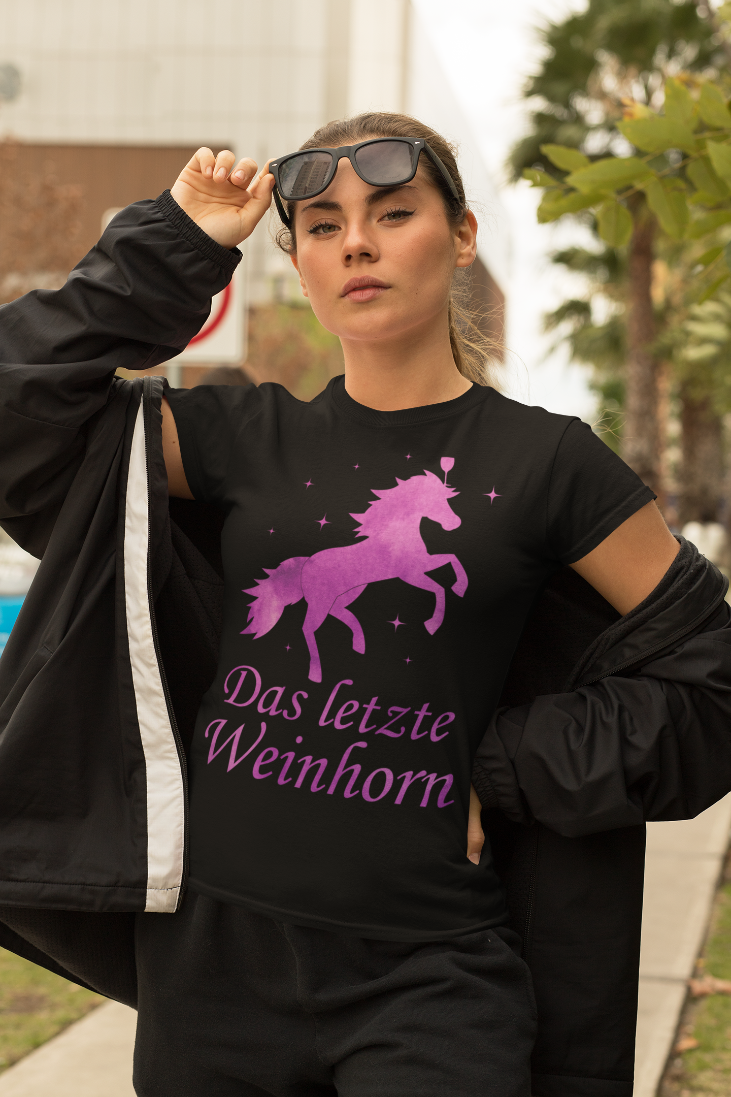 Das letzte Weinhorn Wein Einhorn Pferd Weinliebhaberin Weintrinkerin - Damen Premium Bio T-Shirt