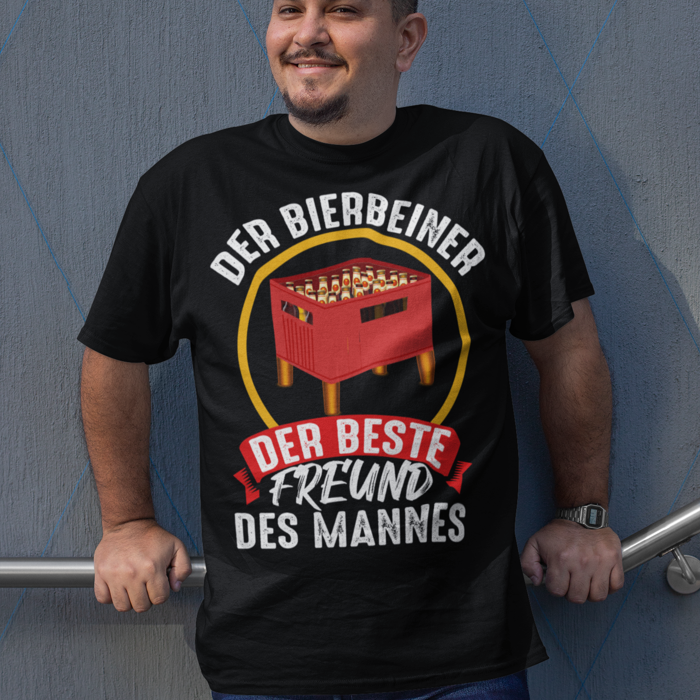 Cooles Herren Trinkshirt Der Bierbeiner ist bester Freund des Mannes Bio T-Shirt
