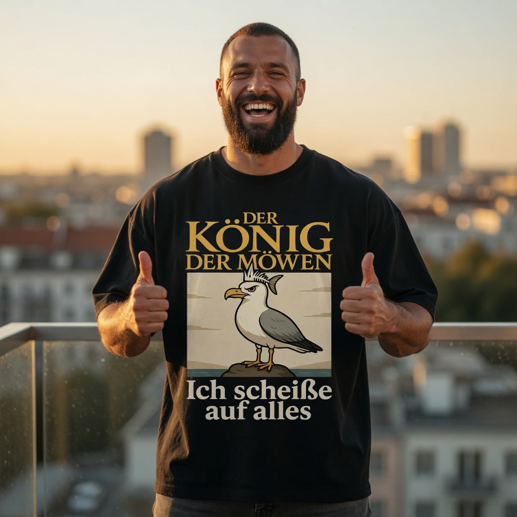 Der König der Möwen ich scheiße auf alles - Jack and Jones Oversize T-Shirt