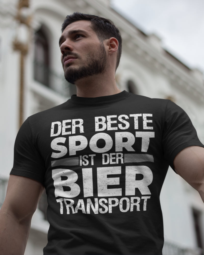 Lustiges Herren T Shirt Der beste Sport ist der Bier Transport Fun Bierfreunde