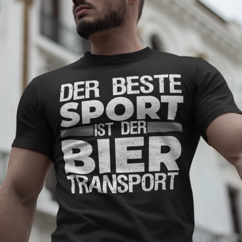 Lustiges Herren T Shirt Der beste Sport ist der Bier Transport Fun Bierfreunde