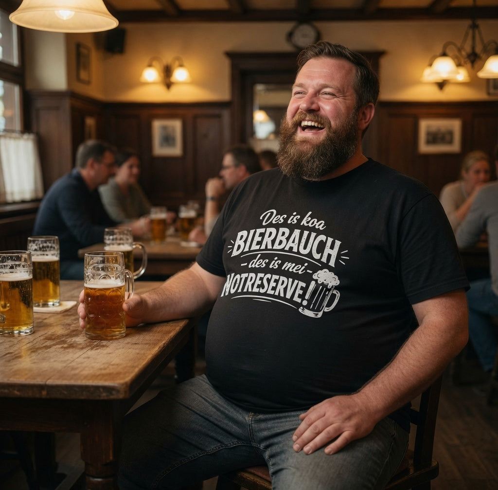 Des is koa Bierbauch des is mei Notreserve - Herren T-Shirt