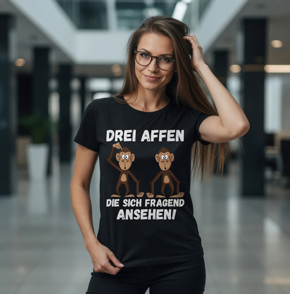 Drei Affen die sich fragend ansehen! - Damen Premium Bio T-Shirt