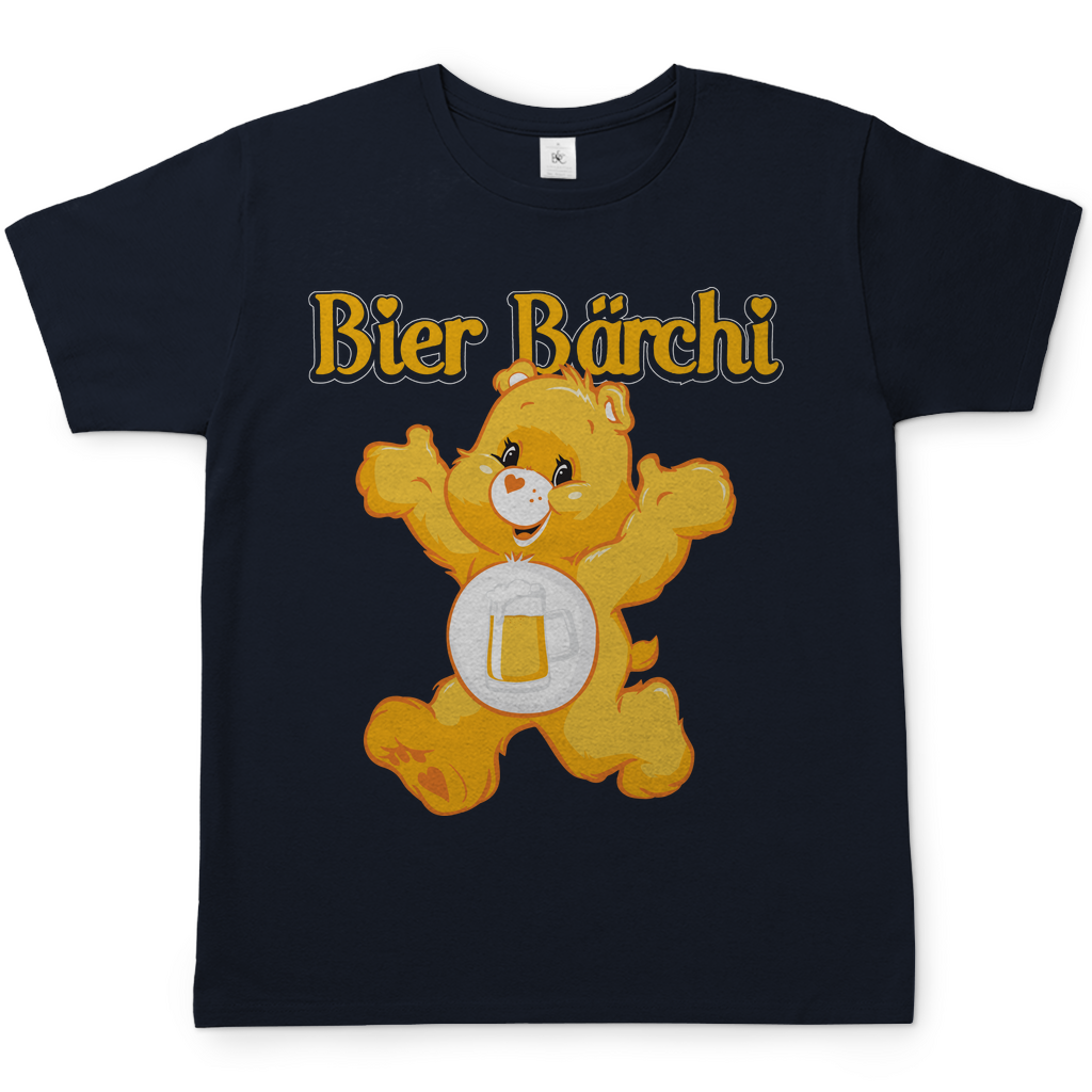 Dunkelblaues Bier Bärchi Glücksbärchi Herren Shirt mit Bierglas