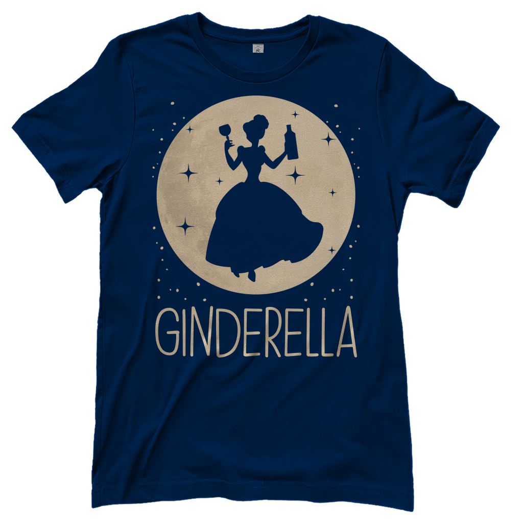 Dunkelblaues Damenshirt mit Ginderella Prinzessin Design