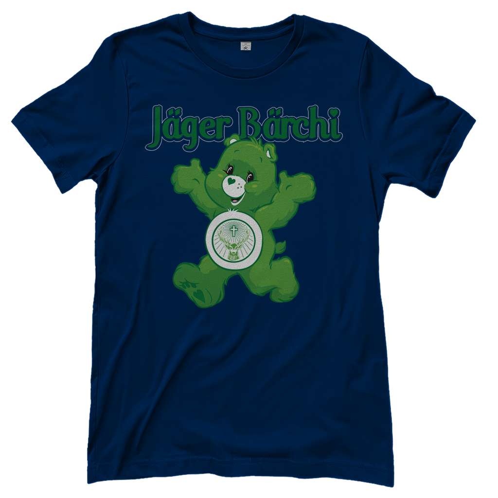 Dunkelblaues Damenshirt mit Jägermeister Bärchi Design