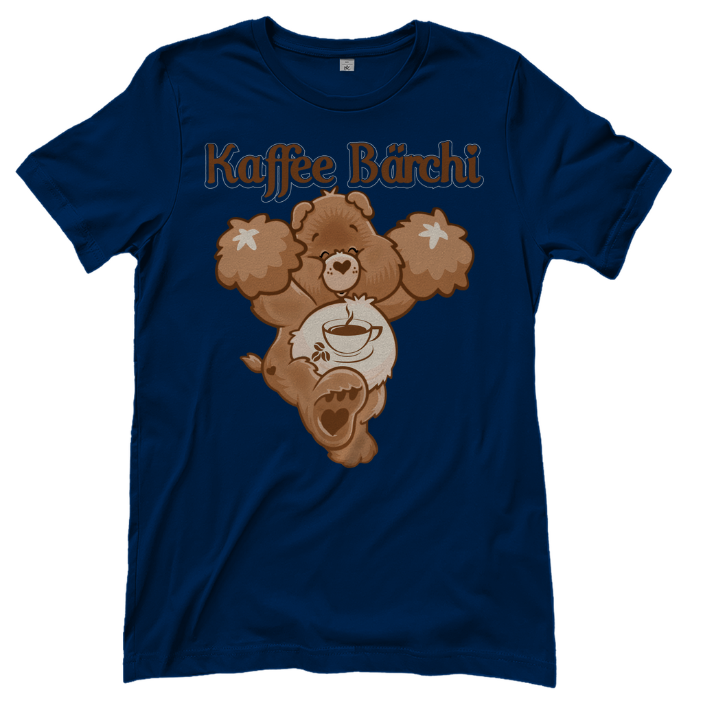 Dunkelblaues Damenshirt mit Kaffee Bärchi Design
