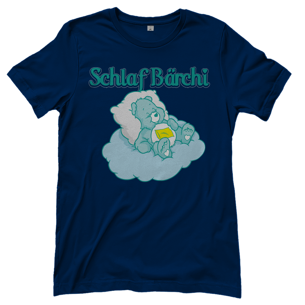 Dunkelblaues Damenshirt mit Schlaf Bärchi Design