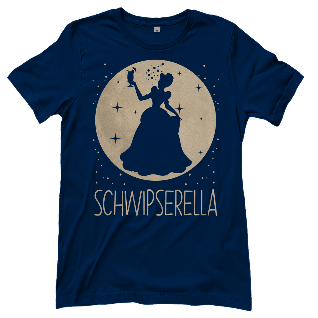 Dunkelblaues Damenshirt mit Schwipserella Prinzessin Design
