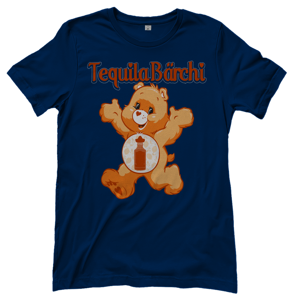 Dunkelblaues Damenshirt mit Tequila Bärchi Glücksbärchi Design