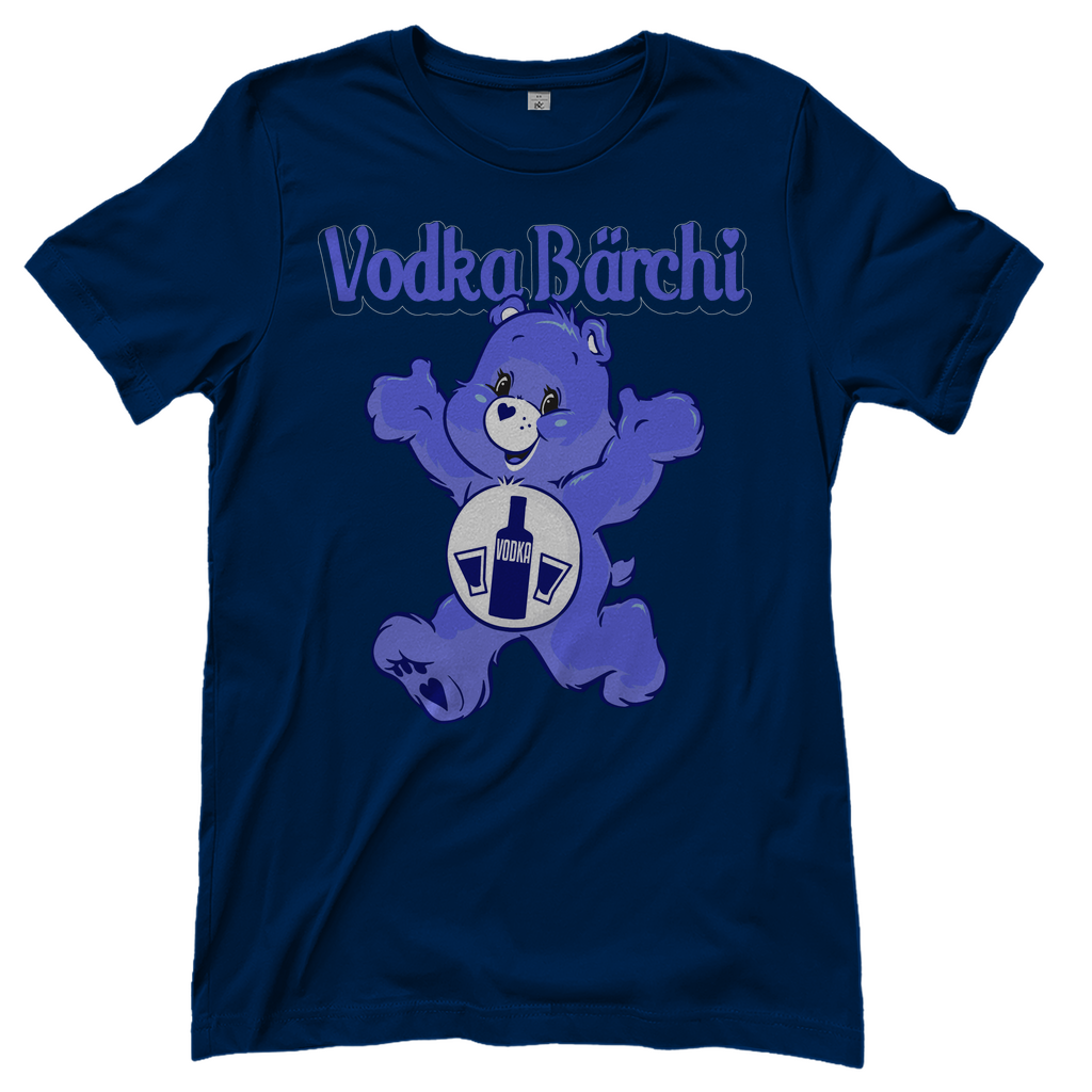 Dunkelblaues Damenshirt mit Vodka Bärchi Design