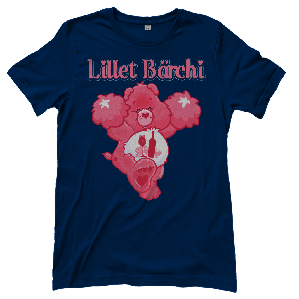 Dunkelblaues Lillet Bärchi Glücksbärchi Damenshirt mit Lillet Flasche und Glas