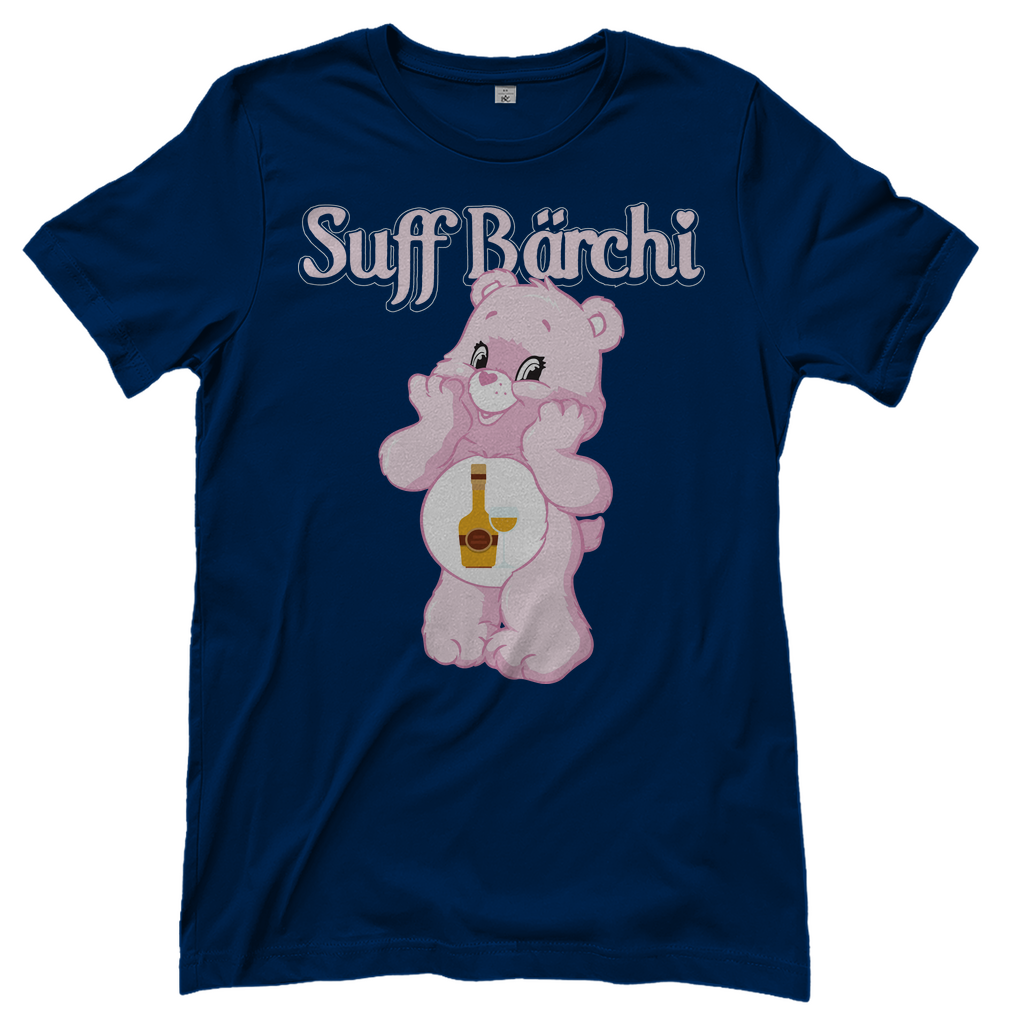 Dunkelblaues Suff Bärchi Glücksbärchi Damenshirt mit Glas
