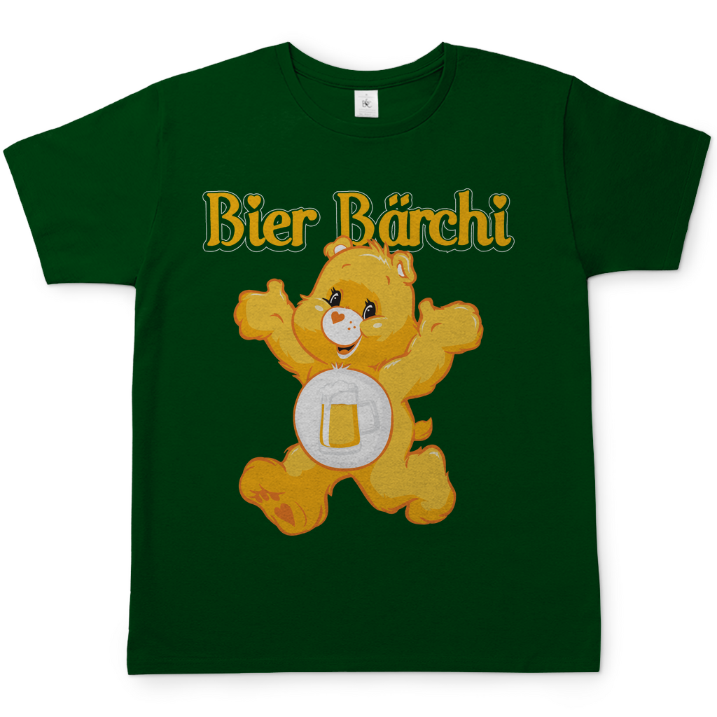 Dunkelgrünes Bier Bärchi Glücksbärchi Herren Shirt mit Bierglas