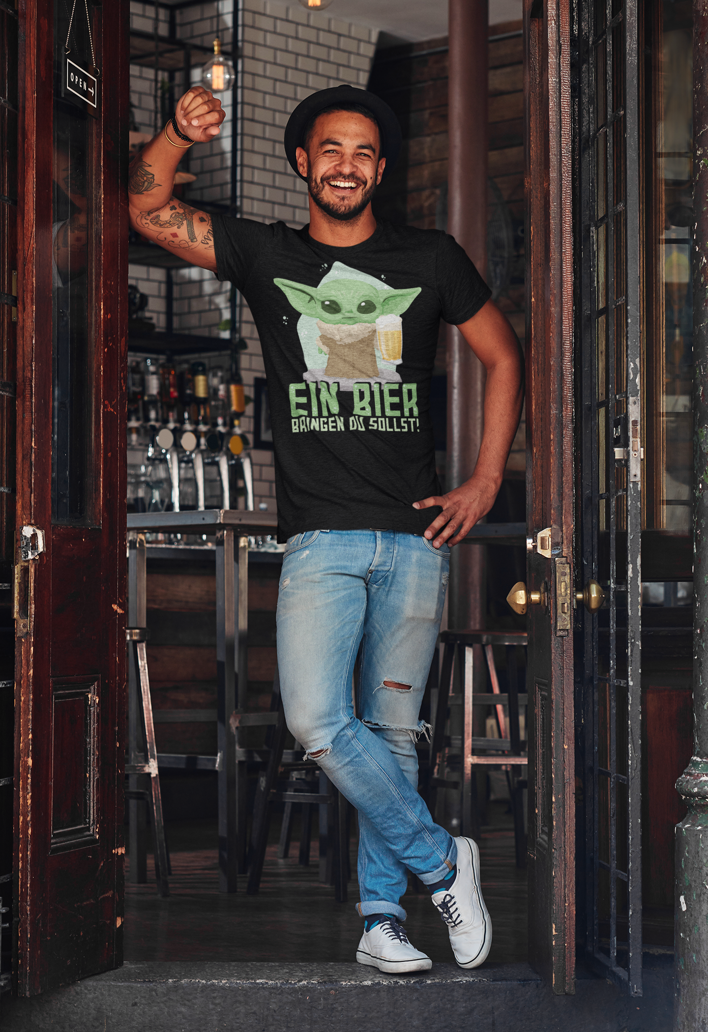 Ein Bier bringen du sollst Baby Yoda Grogu - Herren Shirt