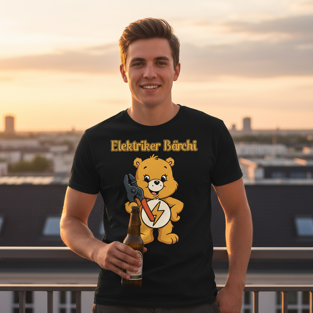 Elektriker Bärchi - Glücksbärchi - Herren T-Shirt