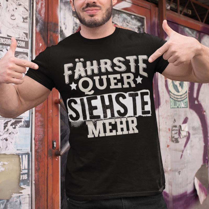 Motorsport Shirt Herren – Fährste quer siehste mehr – Drift Racing Fan Shirt