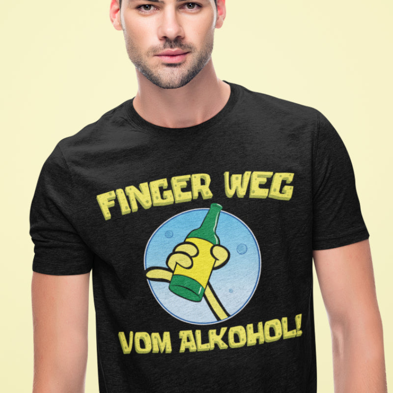 Lustiges Herren Shirt Finger weg vom Alkohol Beer Bottle Flaschen Design Bio