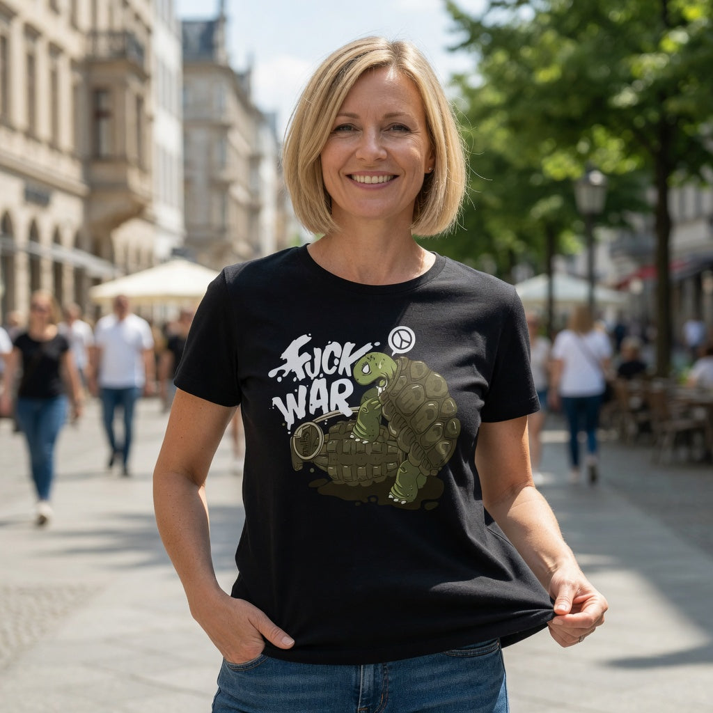 Fuck War Schildkröte Turtle - Damen Premium Bio T-Shirt