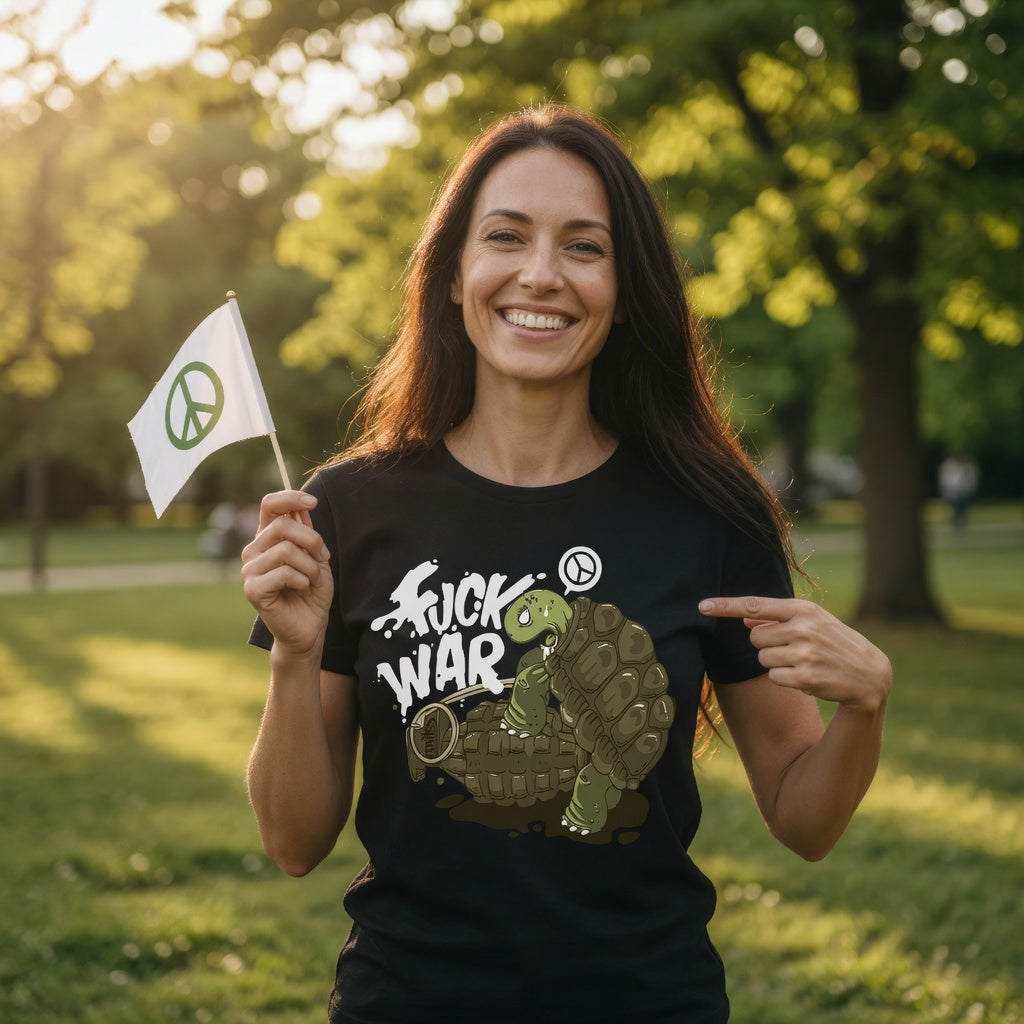 Fuck War Schildkröte Turtle - Damen Premium Bio T-Shirt