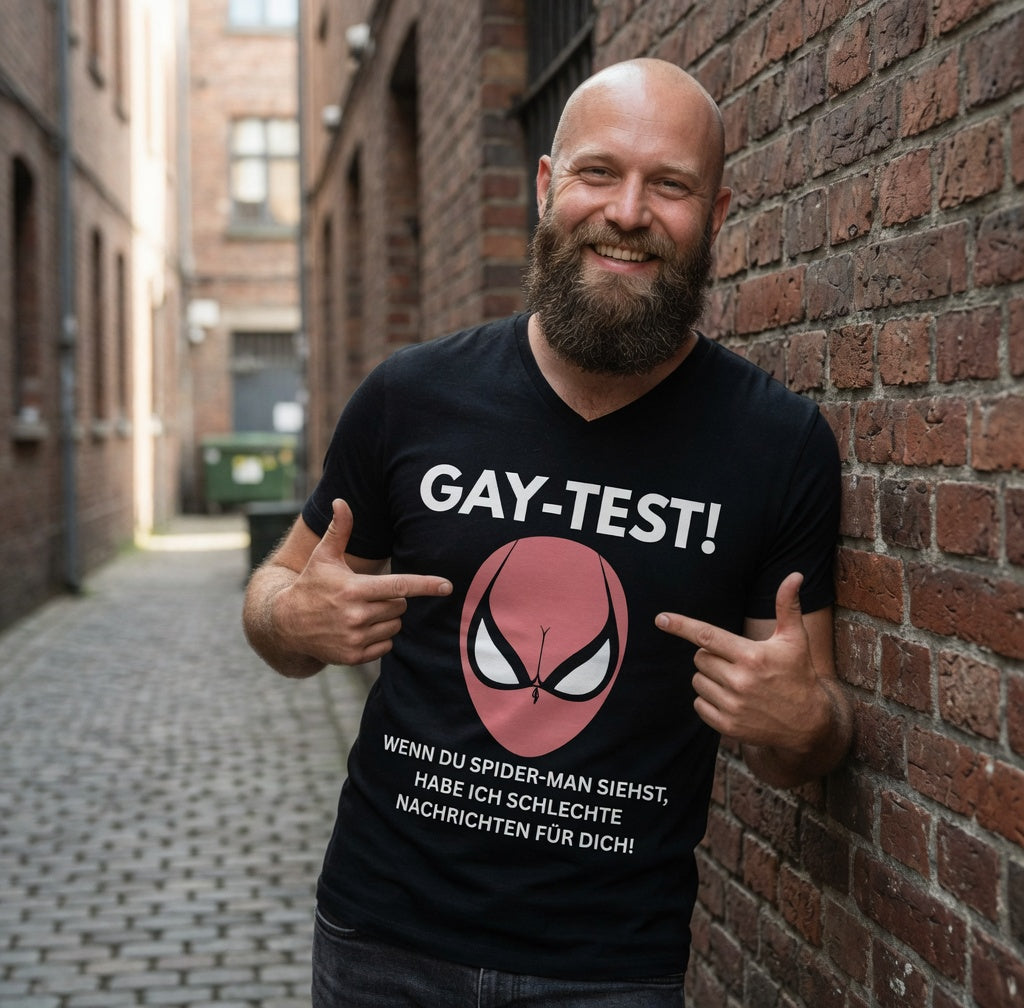 Gay Test wenn du Spider-Man siehst schlechte Nachrichten - Herren V-Neck T-Shirt