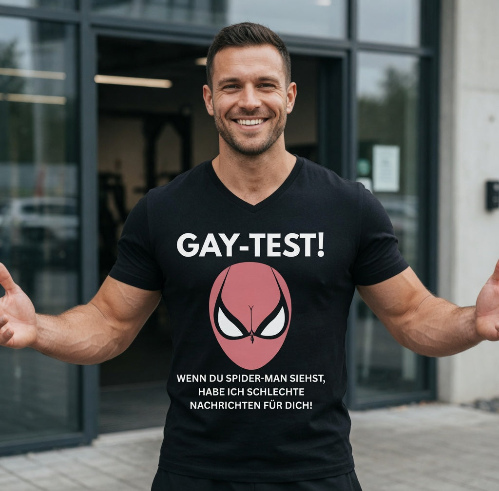 Gay Test wenn du Spider-Man siehst schlechte Nachrichten - Herren V-Neck T-Shirt
