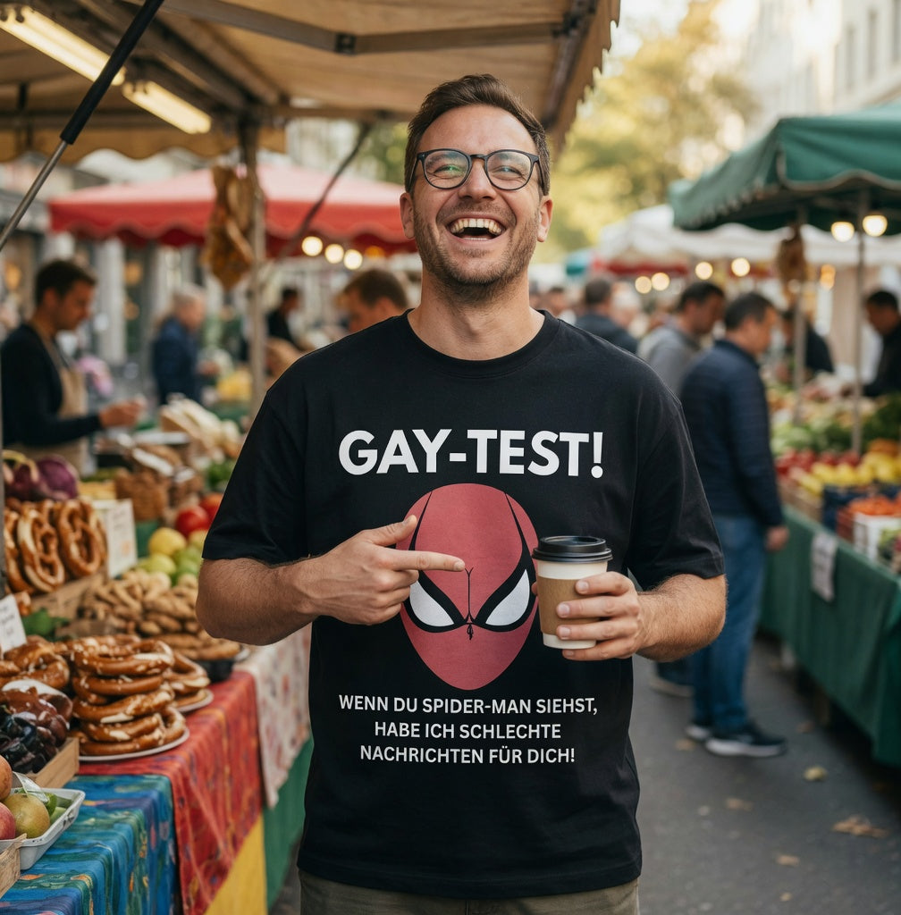 Gay Test wenn du Spider-Man siehst schlechte Nachrichten - Jack and Jones Oversize T-Shirt