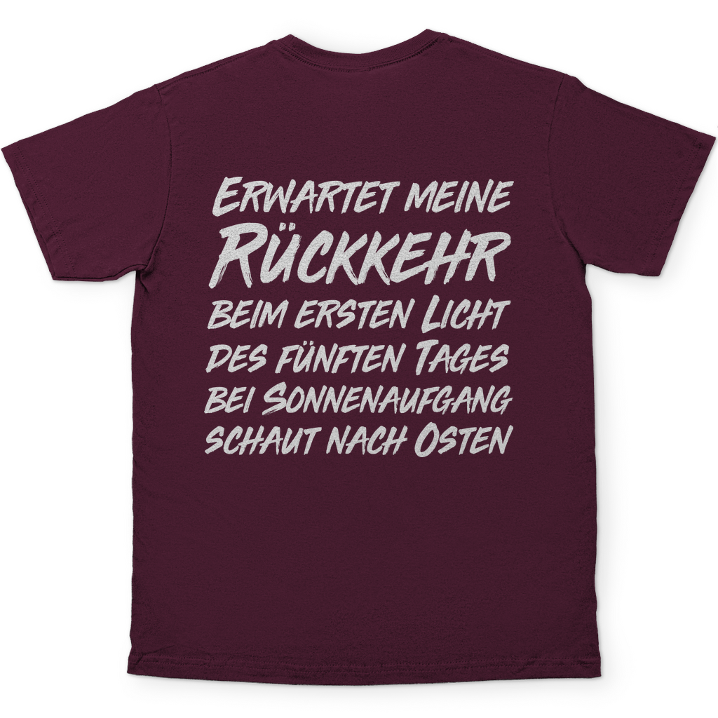 Gönndalf der Blaue Herren Shirt in Burgundy Rot hinten