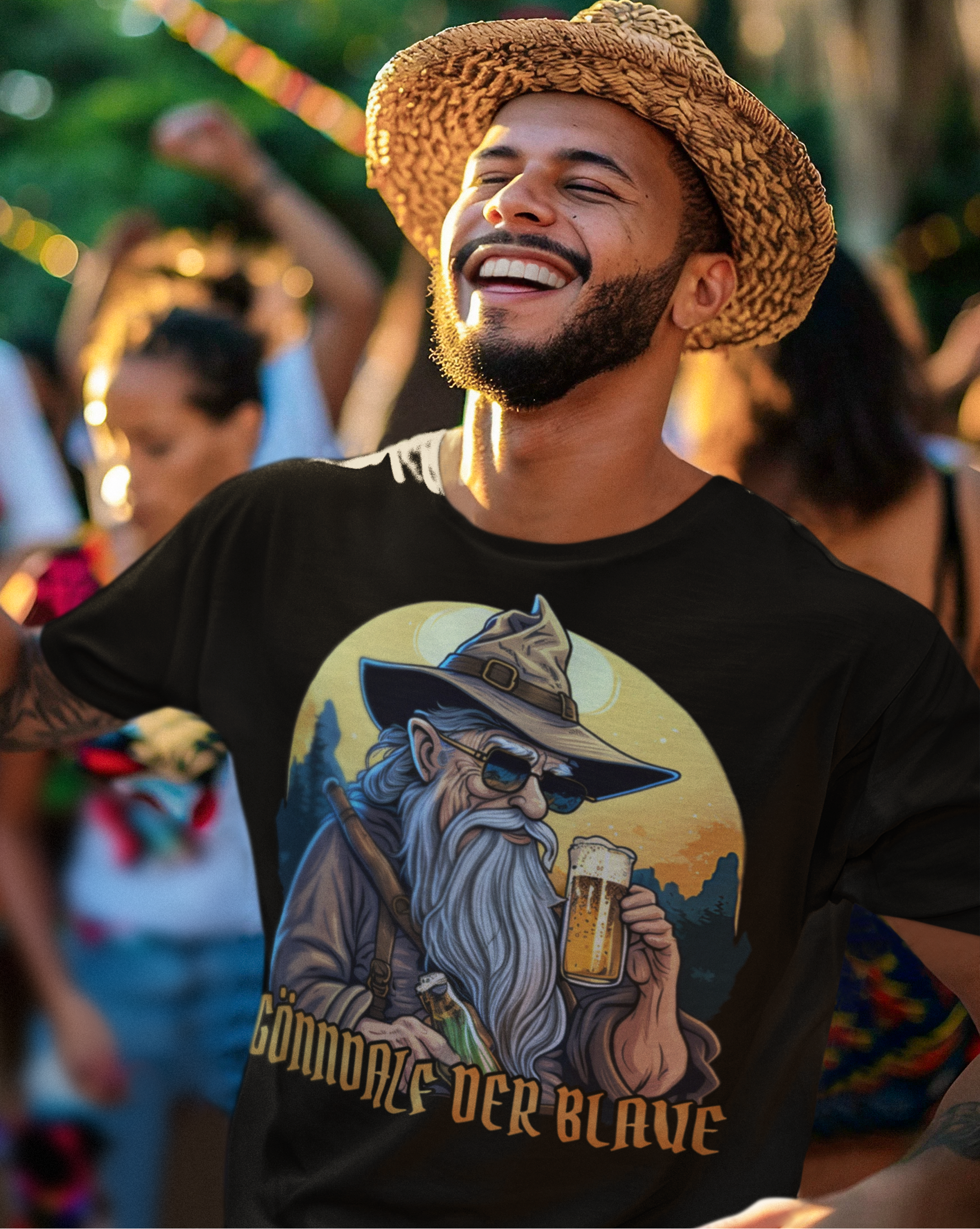 Gönndalf der Blaue Gandalf Toon - Beidseitiger Druck - Herren Shirt