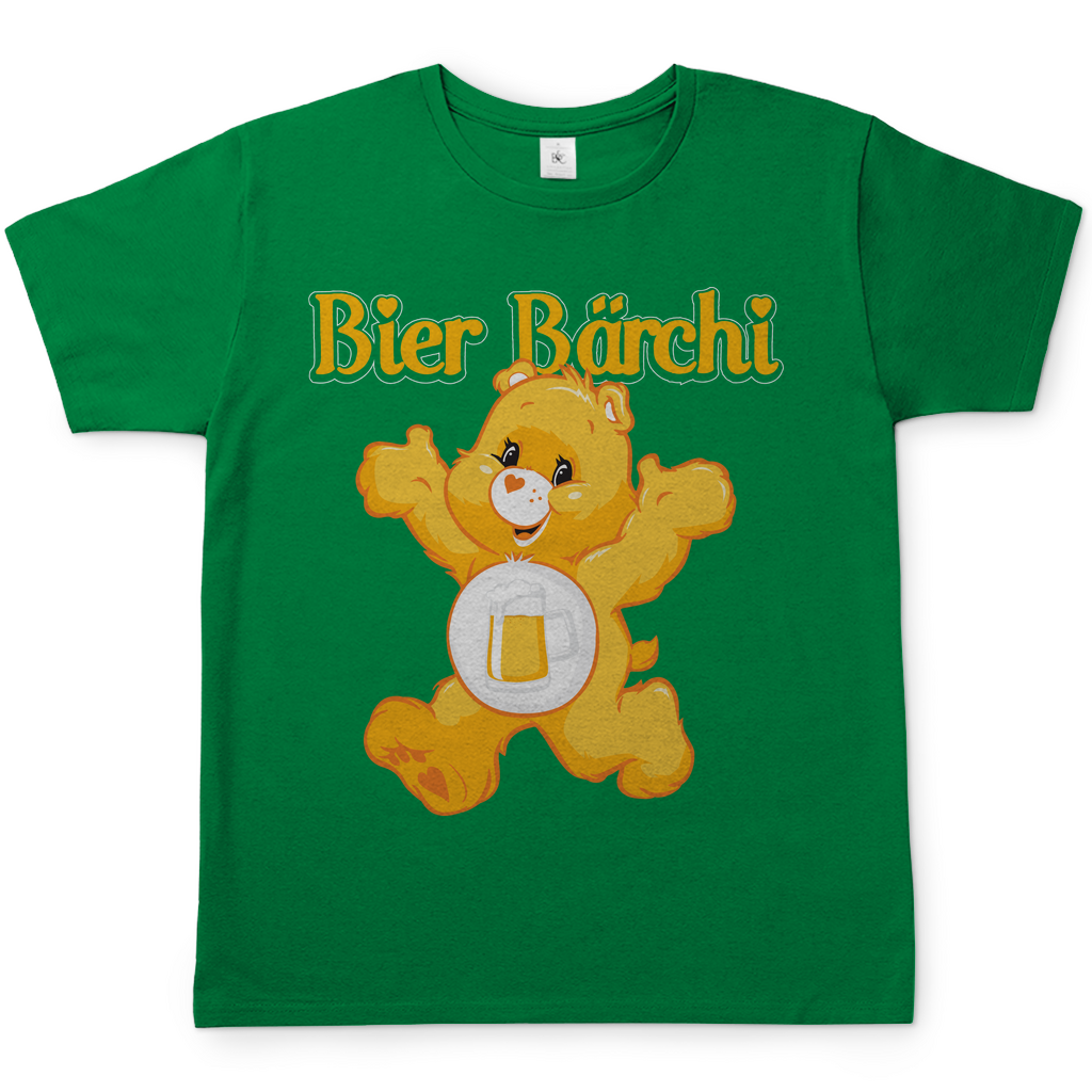 Grünes Bier Bärchi Glücksbärchi Herren Shirt mit Bierglas