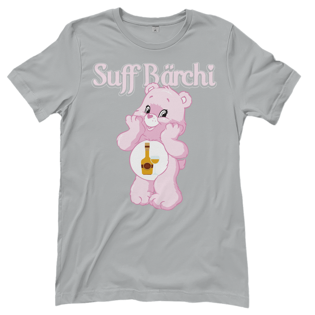 Graues Suff Bärchi Glücksbärchi Damenshirt mit Glas