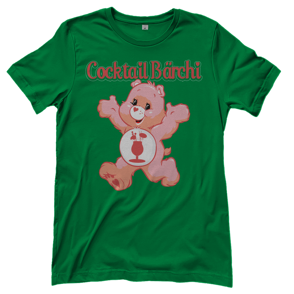 Grünes Cocktail Bärchi Glücksbärchi Damenshirt mit Glas