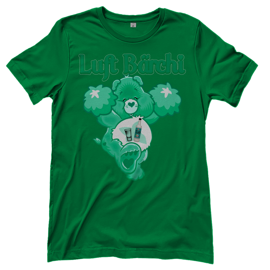 Grünes Damenshirt mit Luft Bärchi Glücksbärchi Design