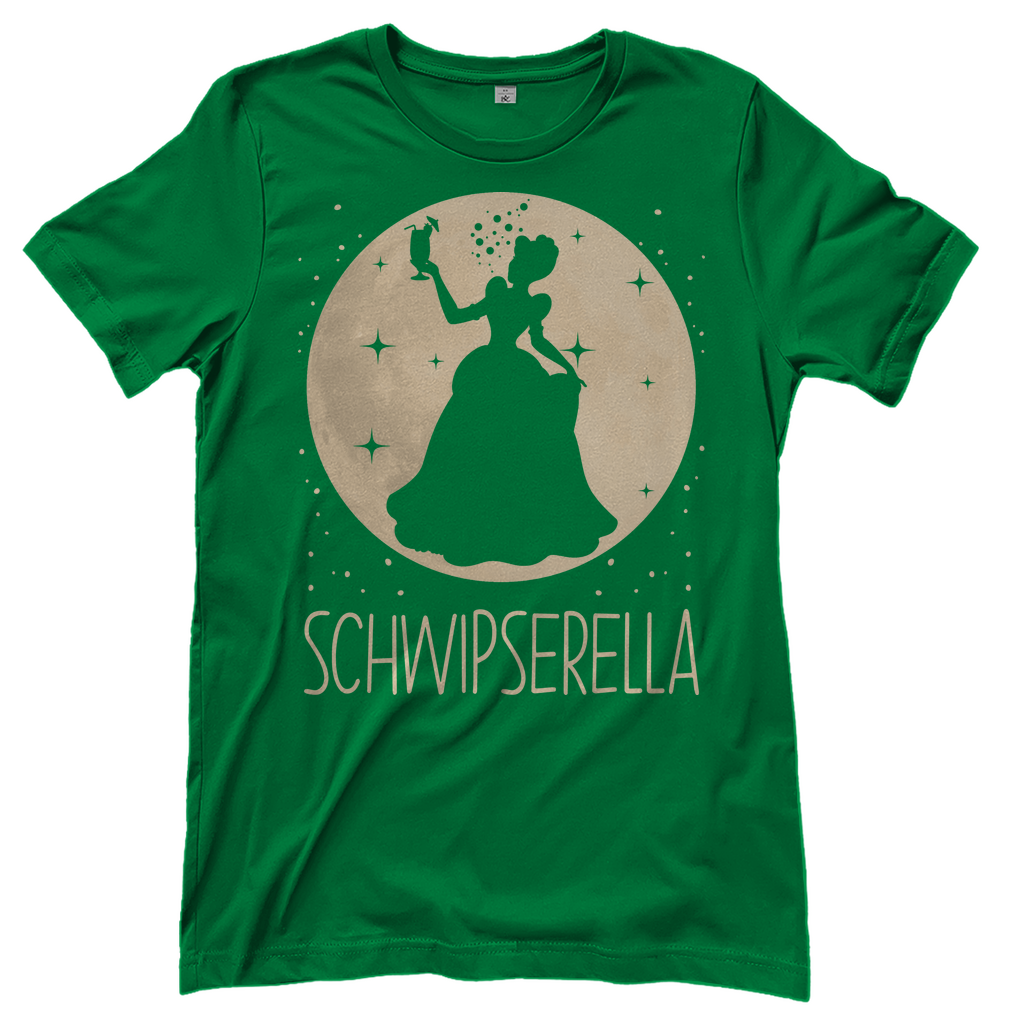 Grünes Damenshirt mit Schwipserella Prinzessin Design