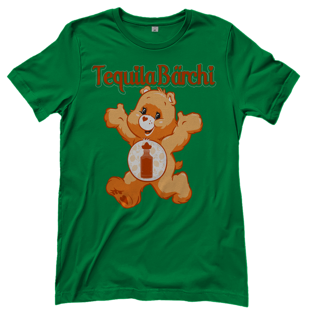 Grünes Damenshirt mit Tequila Bärchi Glücksbärchi Design