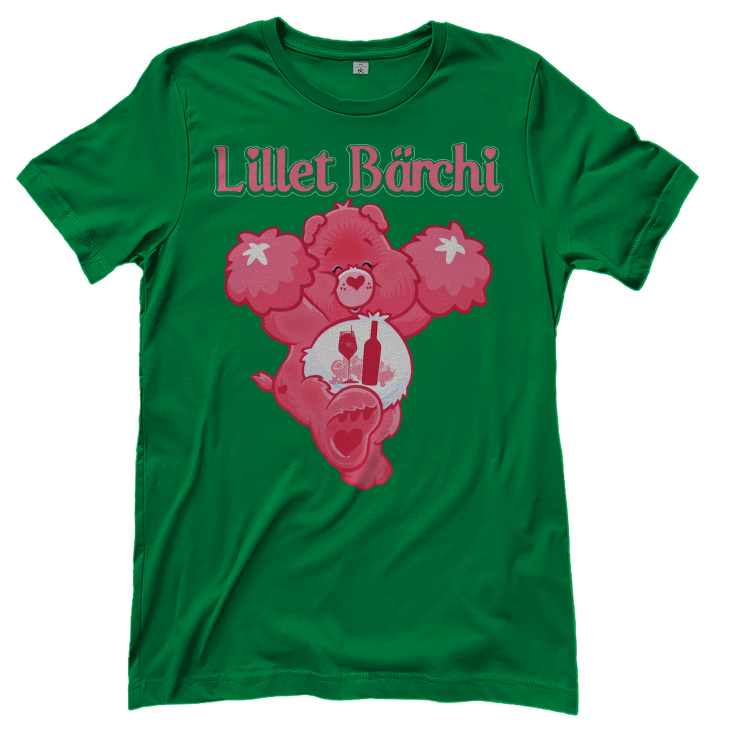 Grünes Lillet Bärchi Glücksbärchi Damenshirt mit Lillet Flasche und Glas
