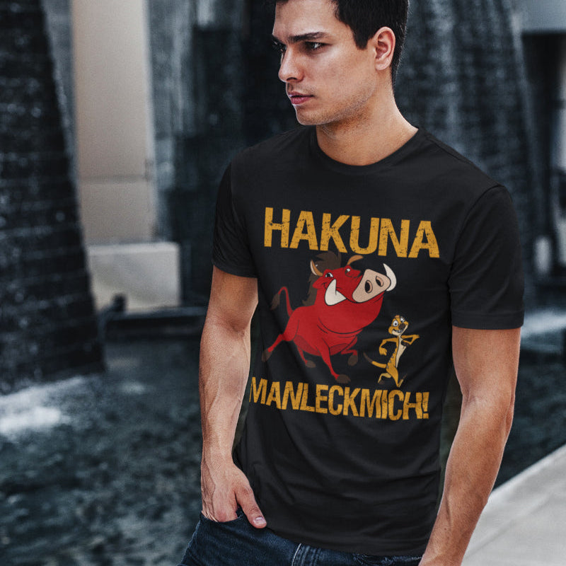 Herren T-Shirt – Hakuna Manleckmich! – Parodie Funshirt Lustiger Spruch