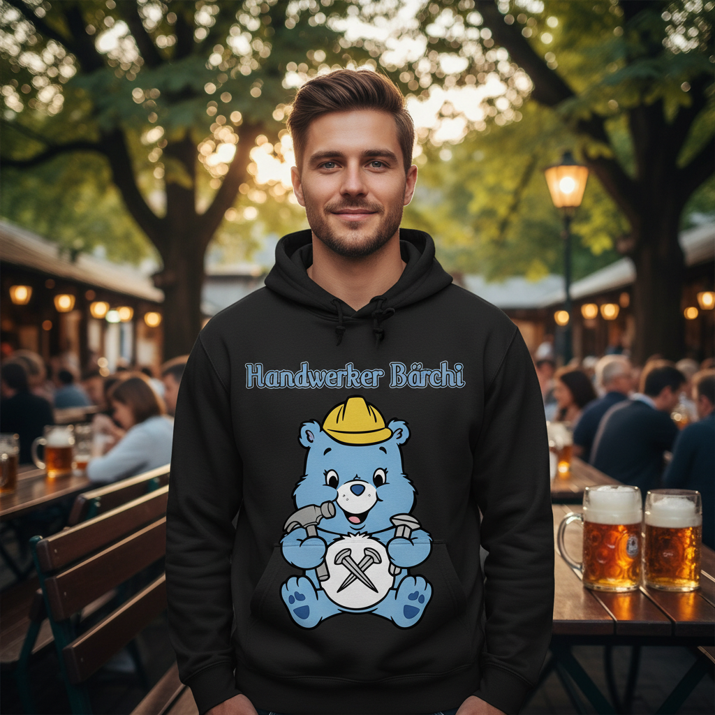 Handwerker Bärchi - Glücksbärchi - Herren Premium Bio Hoodie