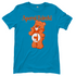Hellblaues Aperol Bärchi Glücksbärchi Damenshirt mit Flasche und Glas